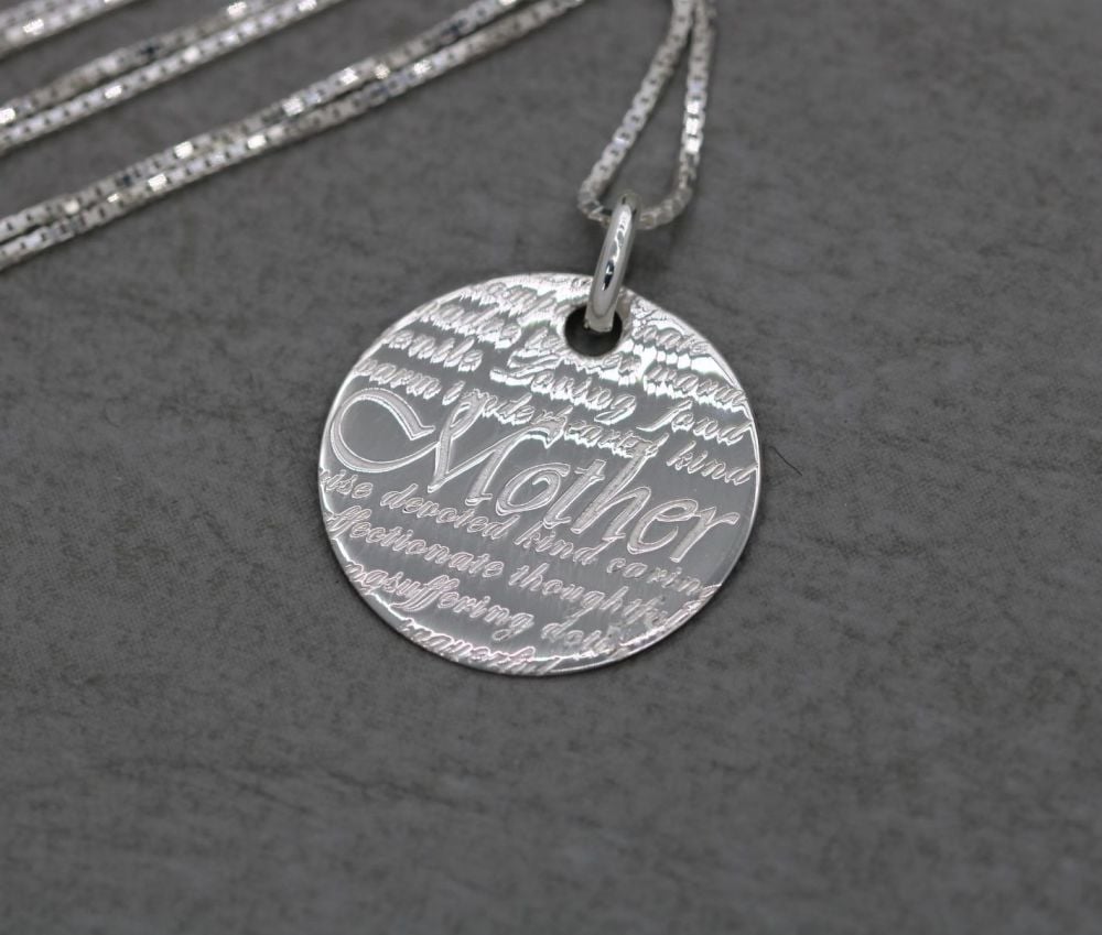 NEW Sterling silver 'Mother' sentiment necklace