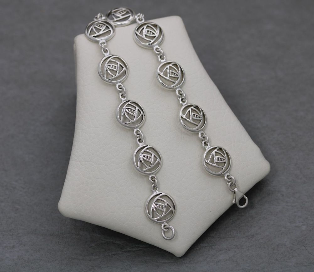Sterling silver Glasgow rose bracelet
