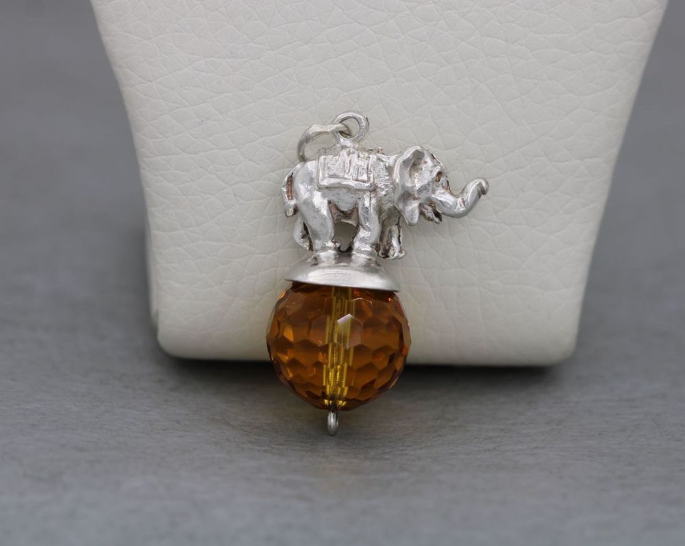 Large vintage silver elephant charm / pendant