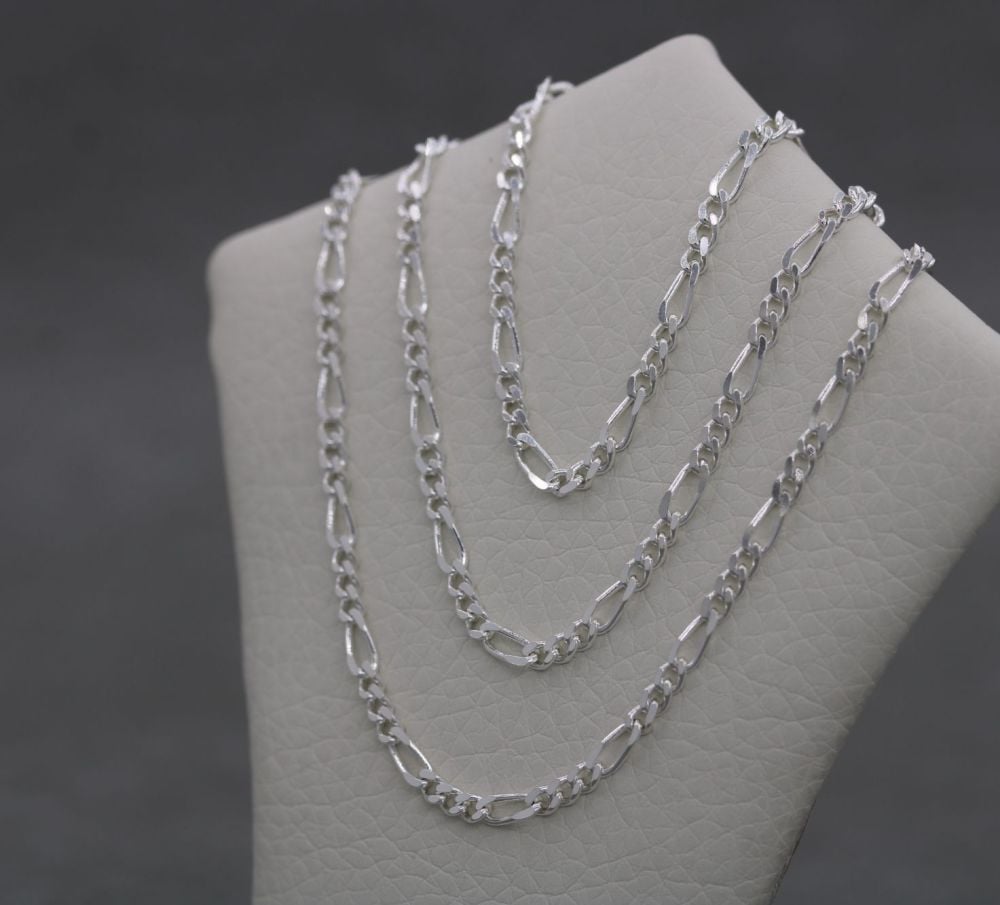 NEW Sterling silver Figaro chain necklace (20”, 2.6mm)