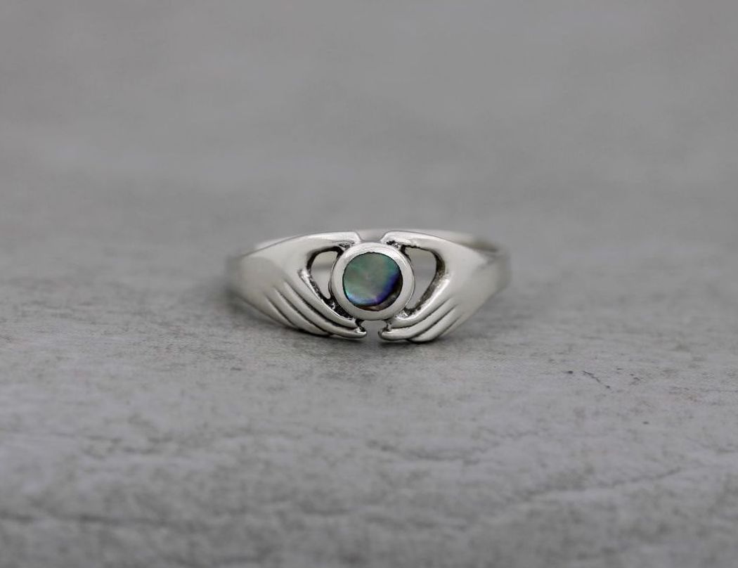 Sterling silver & abalone ring