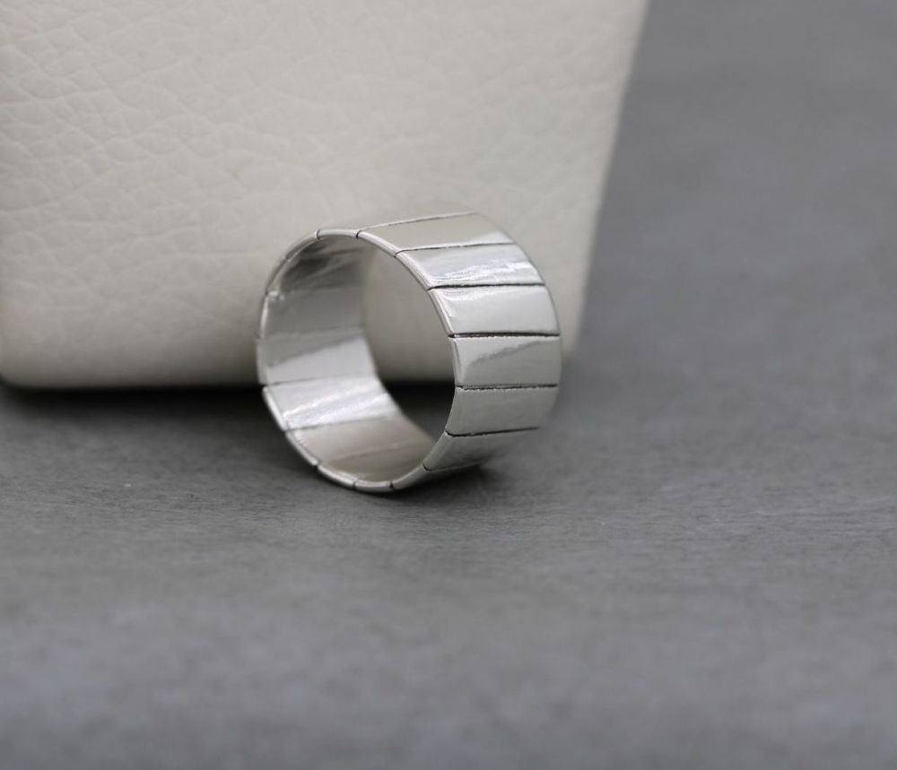 Unusual sterling silver handmade wrapped ring