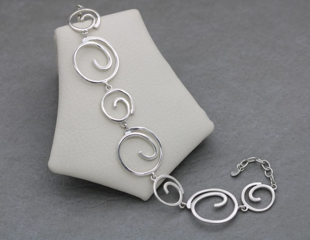 Sterling silver swirls bracelet