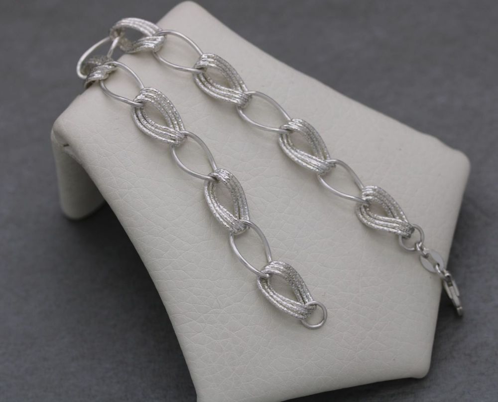Sterling silver bracelet with textured detail