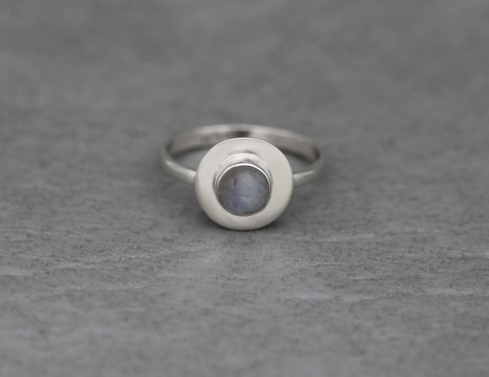 Handmade sterling silver & moonstone ring