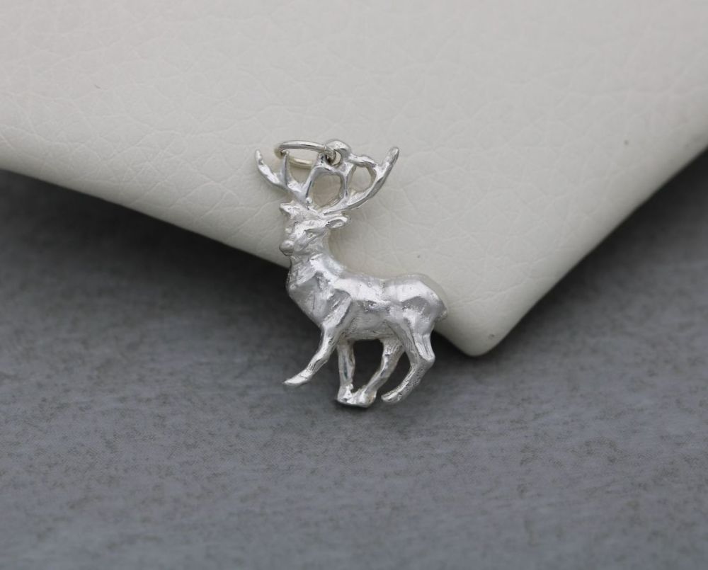 Vintage sterling silver stag / deer charm