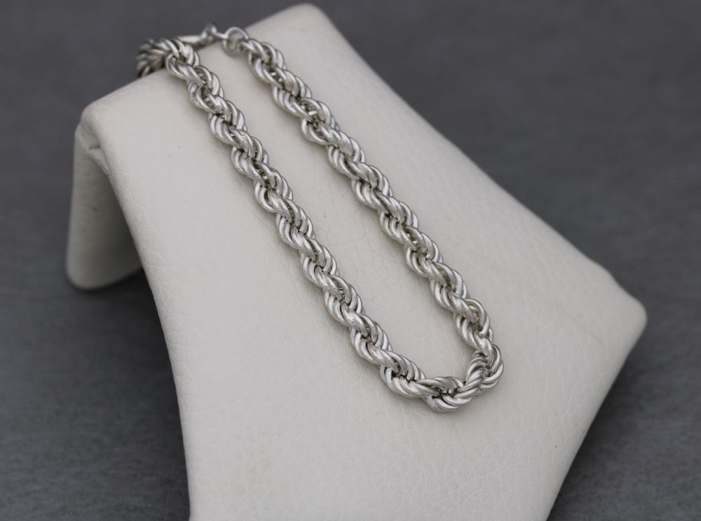 Sterling silver rope chain bracelet
