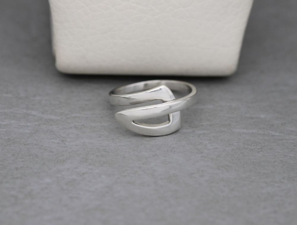 Geometric sterling silver ring