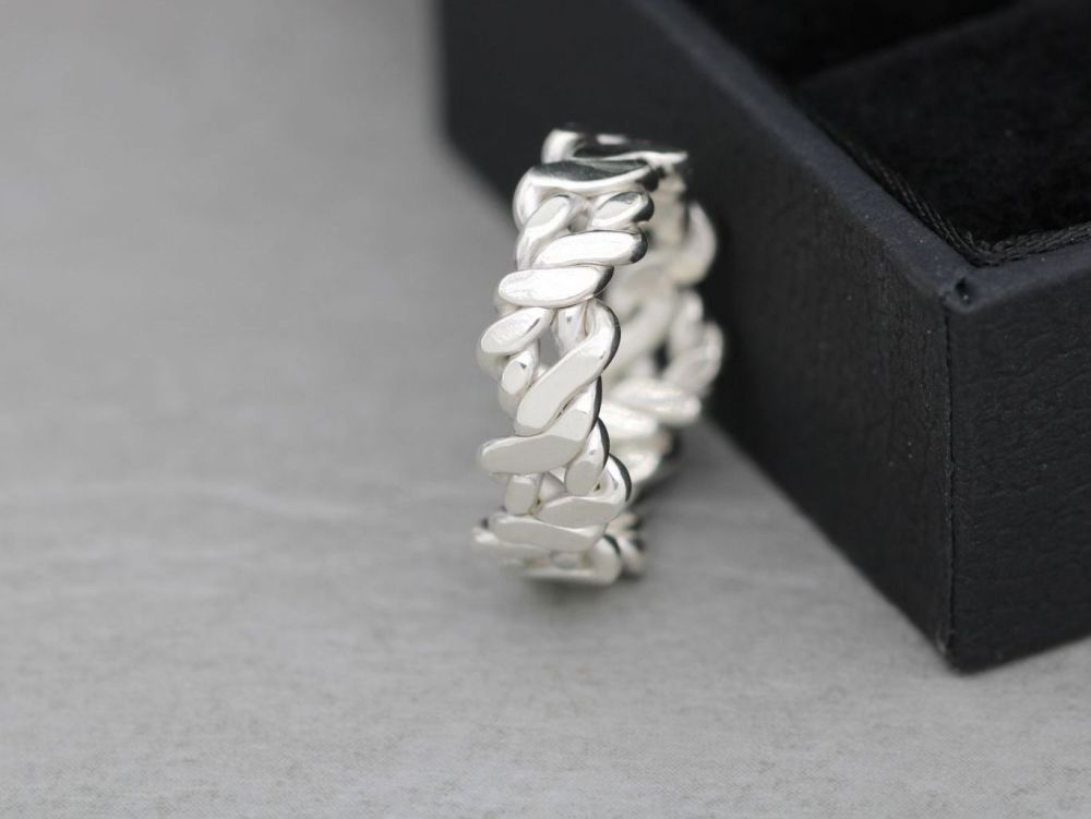 HANDMADE Seriously twisted sterling silver ring (L)