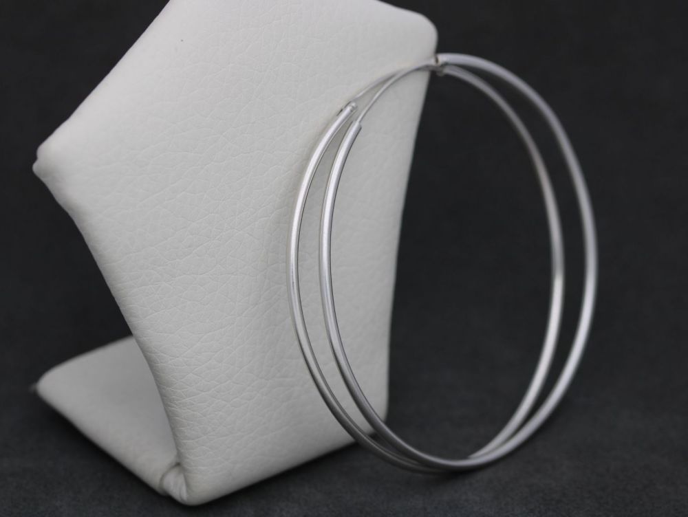 REFURBISHED Large sterling silver hoop earrings