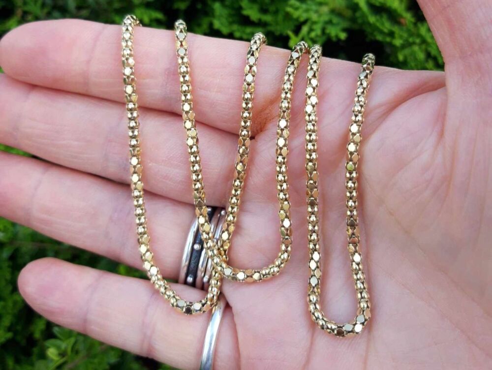 PRELOVED Fancy Italian gilt sterling silver popcorn chain necklace