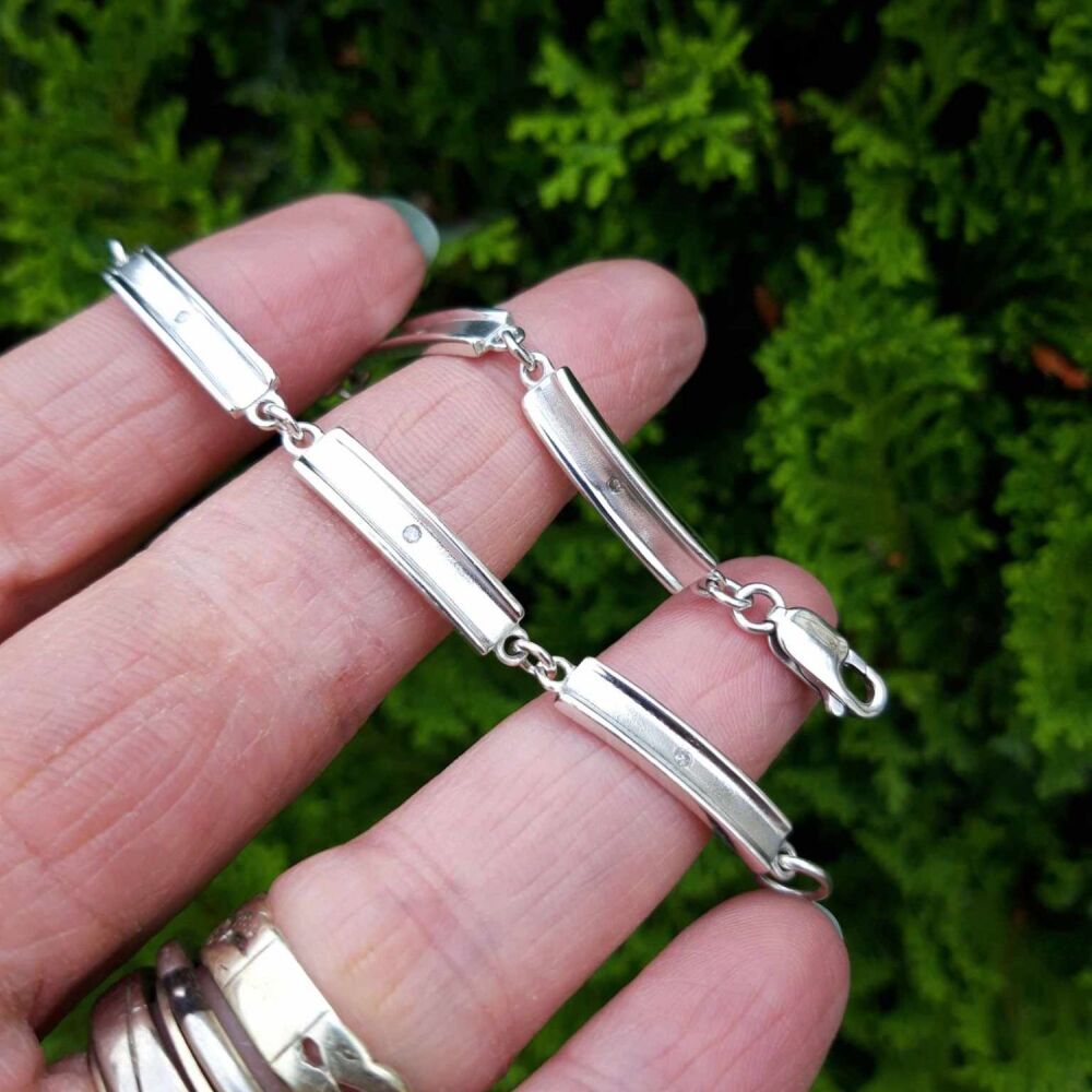 REFURBISHED Sterling silver & diamond bracelet