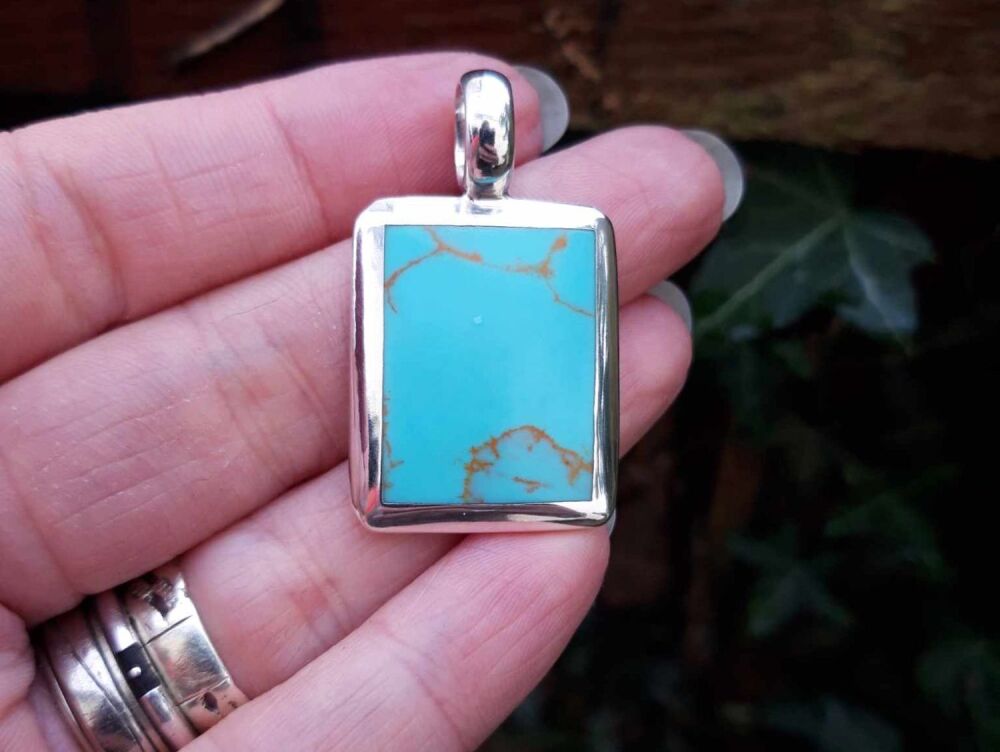 REFURBISHED Sterling silver & turquoise pendant