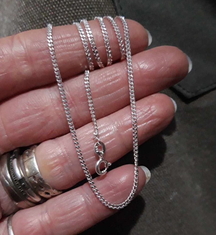NEW Sterling silver curb chain (18