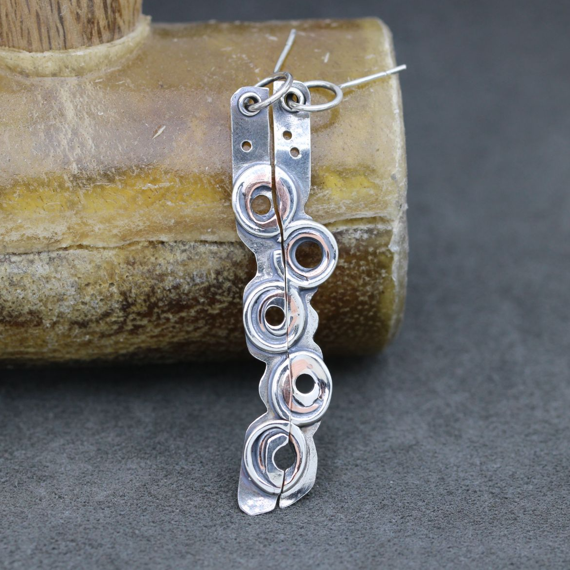 SilverAli Handmadea brutalist earrings rectangle in half with copper rings  (8).JPG