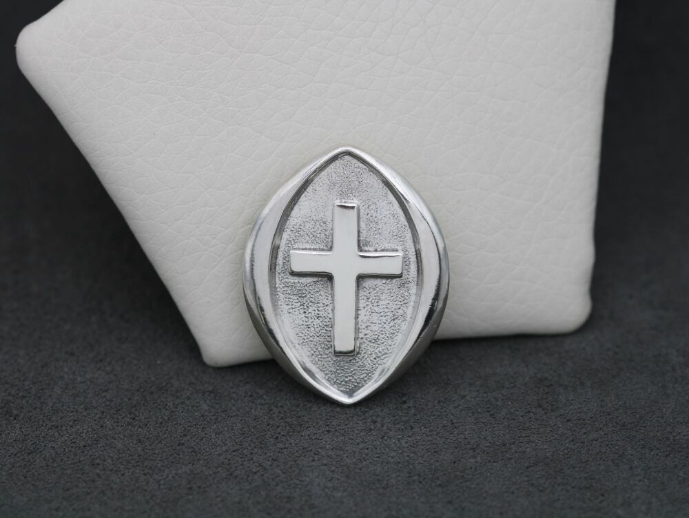 REFURBISHED Vintage sterling silver cross brooch