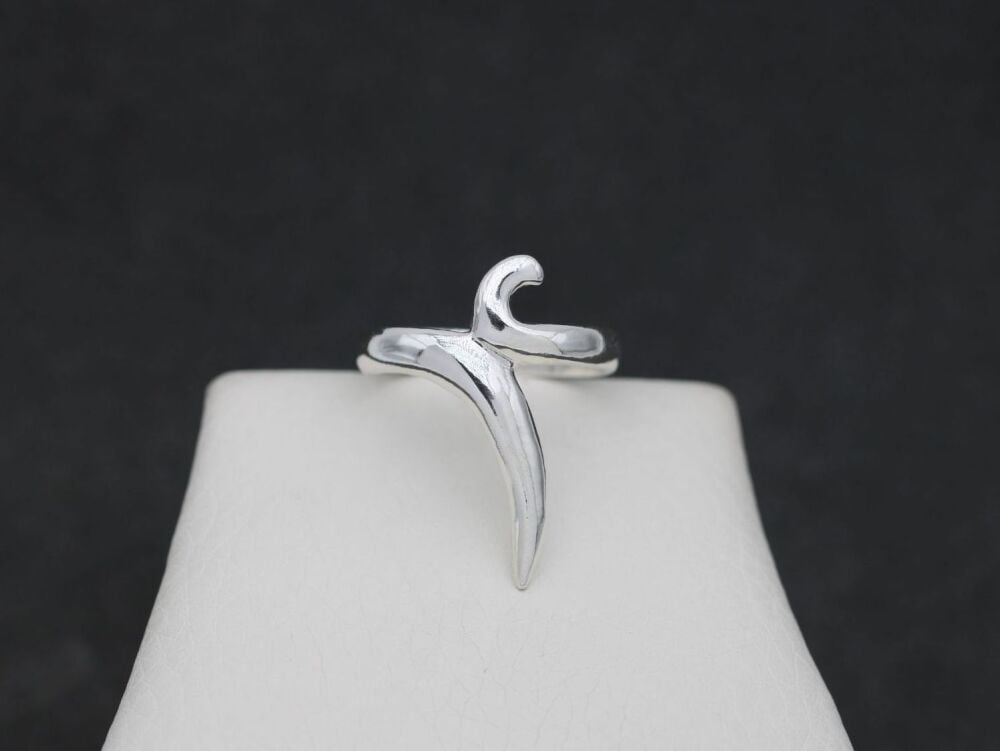 REFURBISHED Long sterling silver ring (P)