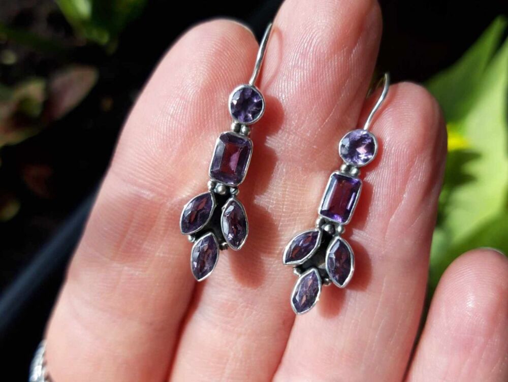 REFURBISHED Sterling silver & amethyst earrings