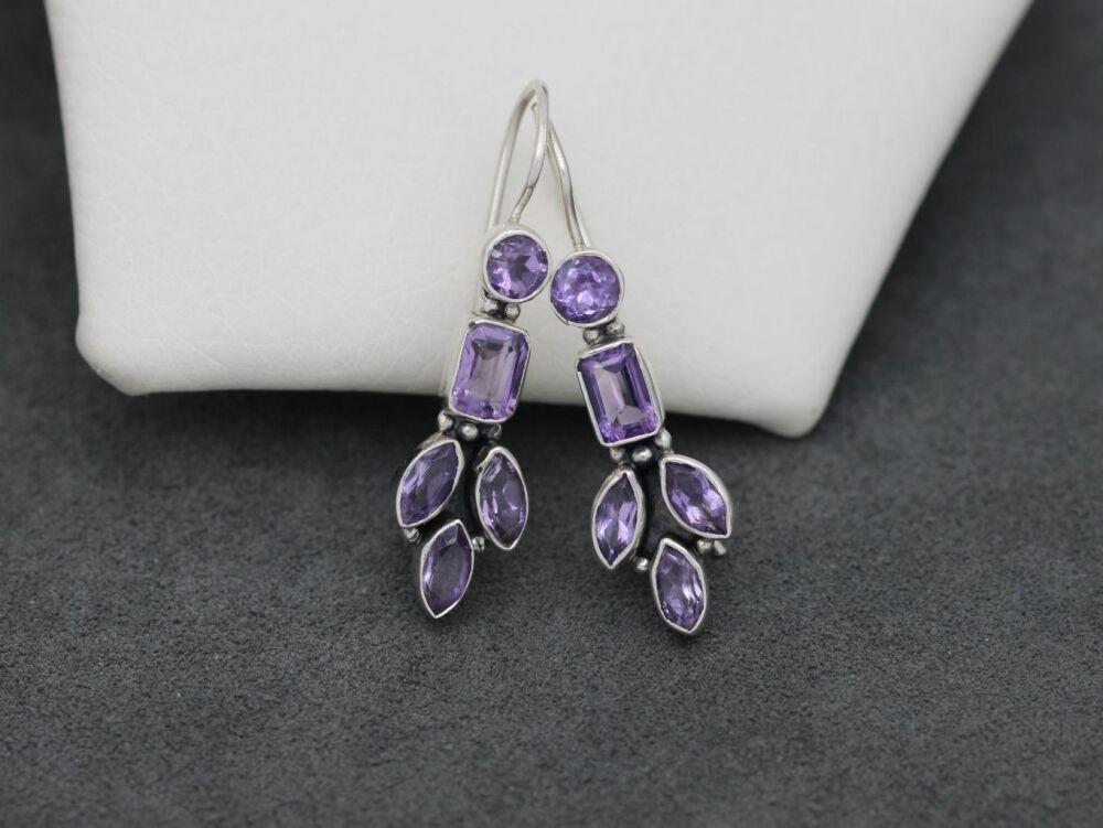 REFURBISHED Sterling silver & amethyst earrings