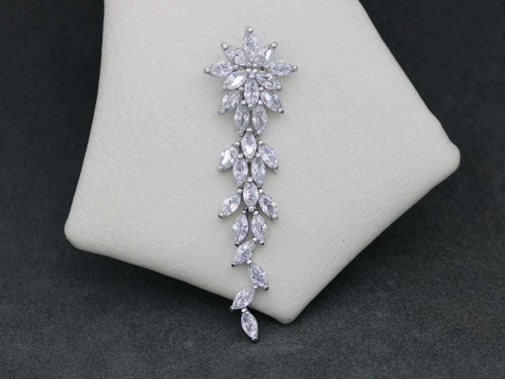 REFURBISHED Cascading sterling silver pendant with cubic zirconia