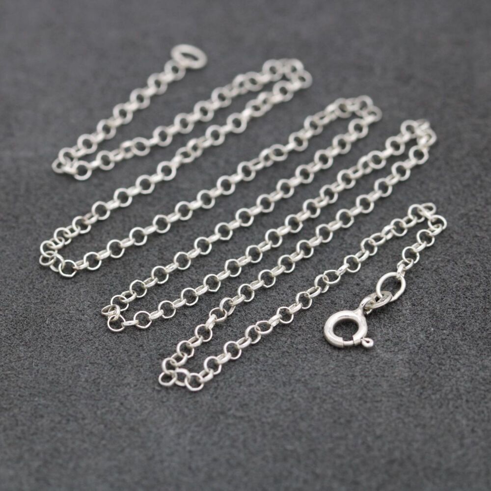 REFURBISHED Sterling silver fine Belcher chain 16.25”, 2.4mm