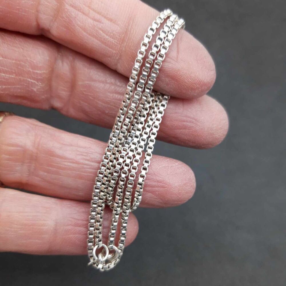 REFURBISHED Sterling silver box chain 16.25”, 1.7mm