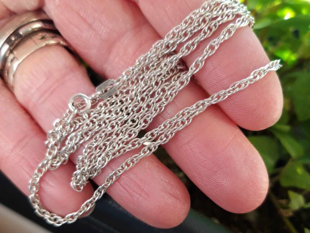 REFURBISHED Vintage sterling silver rope chain 26.75”, 2.2mm