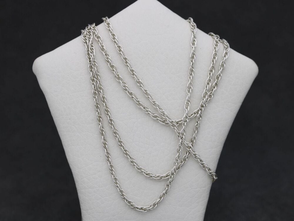 REFURBISHED Vintage sterling silver rope chain 26.75”, 2.2mm