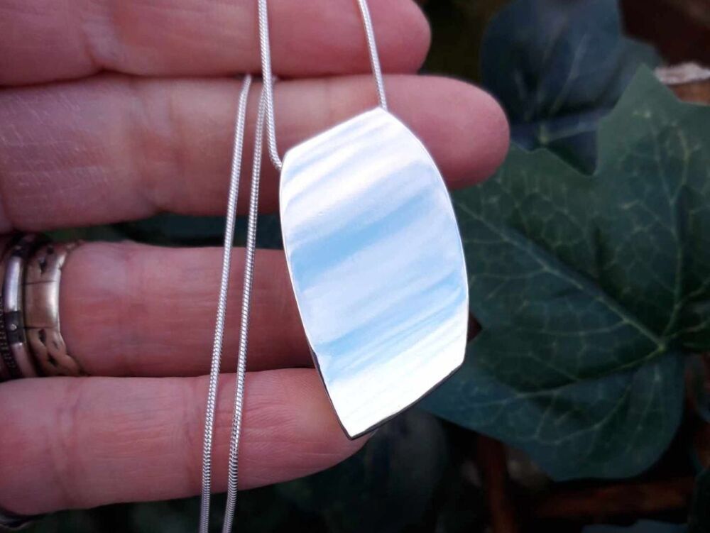 REFURBISHED Smooth bold sterling silver necklace