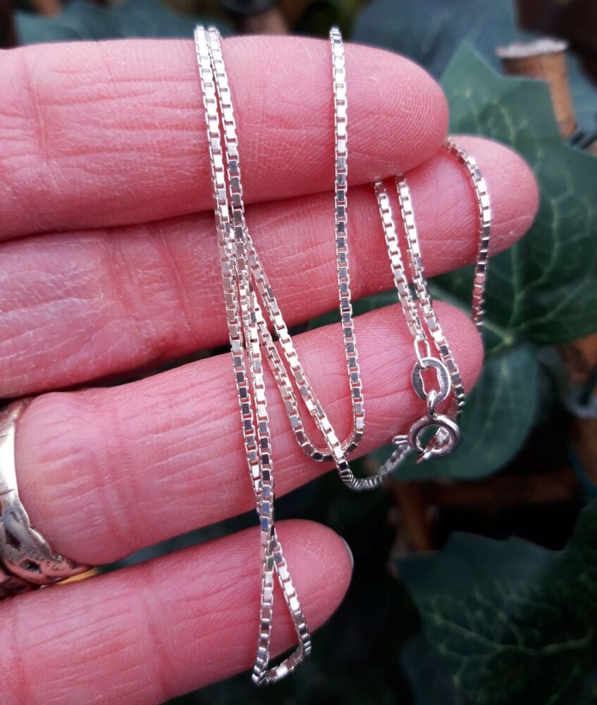 REFURBISHED Sterling silver box chain (19.75”, 1.2mm)