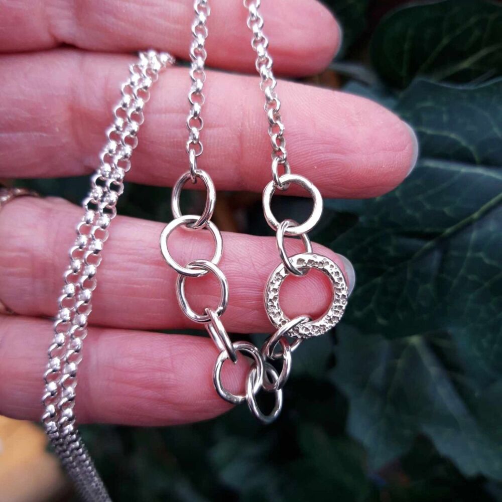HANDMADE Sterling silver 'Diddy Links' necklace