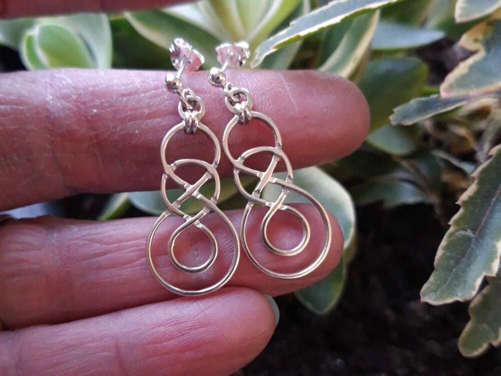 REFURBISHED Celtic sterling silver earrings by Ola May Gorie