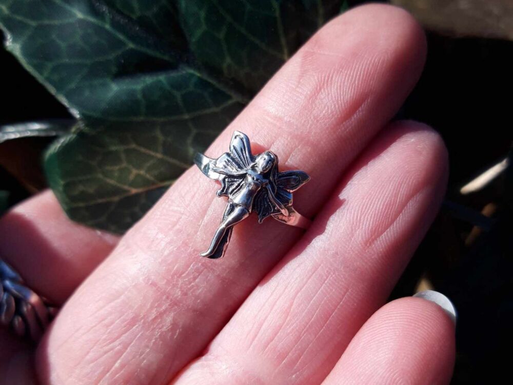 NEW Sterling silver fairy / nymph ring (L)