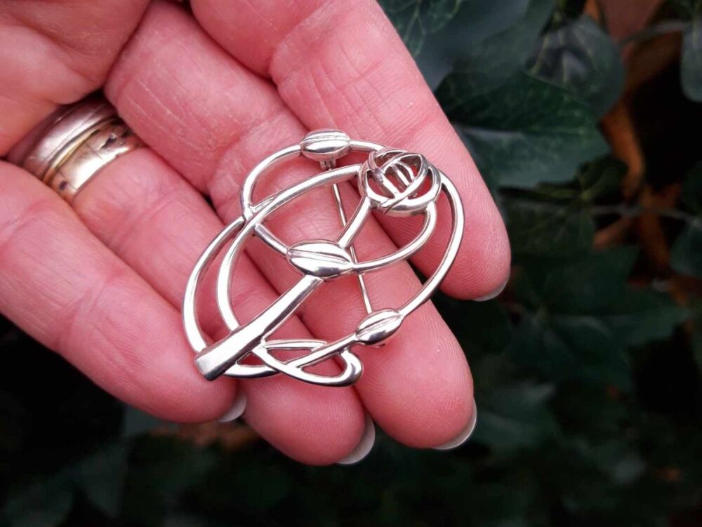 REFURBISHED Sterling silver rose brooch