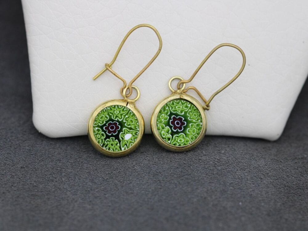 REFURBISHED Gold plated sterling silver & murano glass earrings