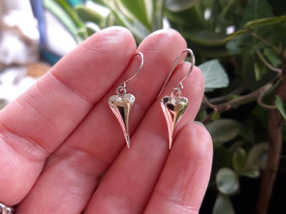 REFURBISHED Sterling silver & copper heart earrings