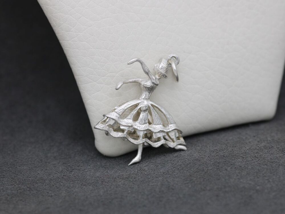 REFURBISHED Articulated sterling silver dancer pendant