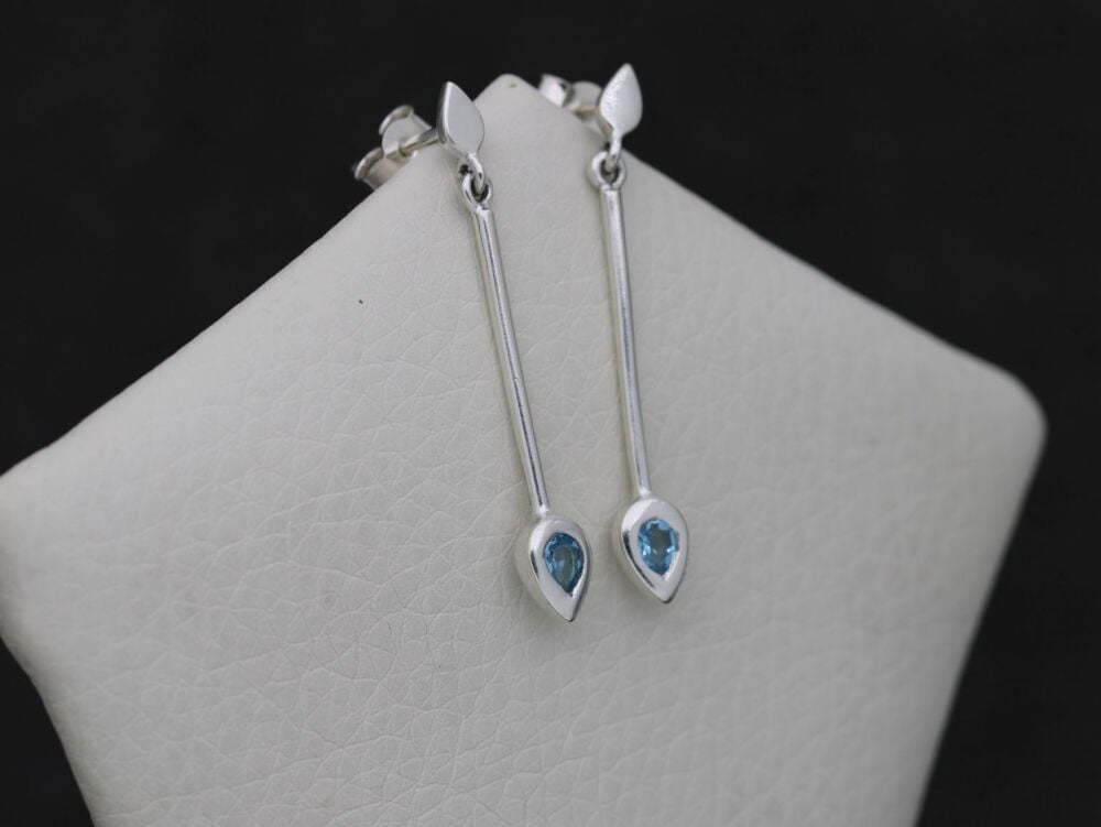 REFURBISHED Sterling silver & blue topaz earrings