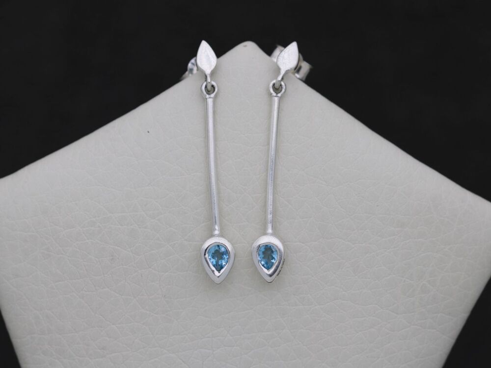 REFURBISHED Sterling silver & blue topaz earrings