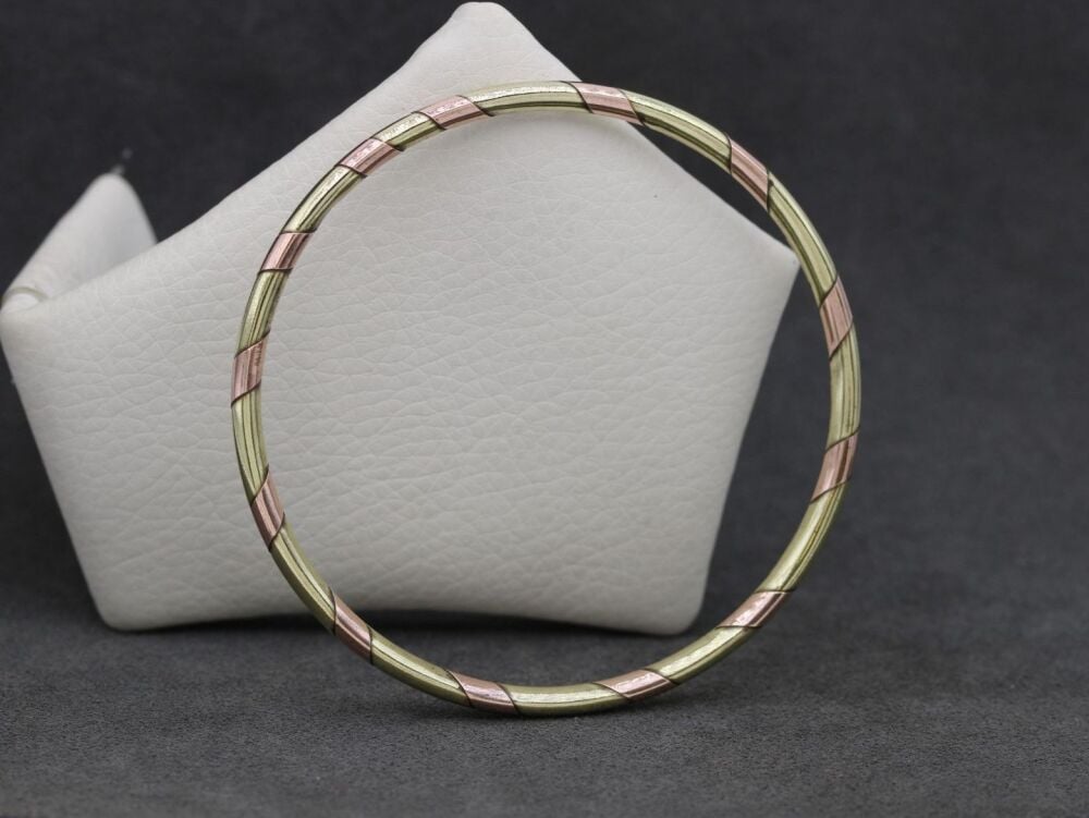REFURBISHED Brass & copper striped bangle