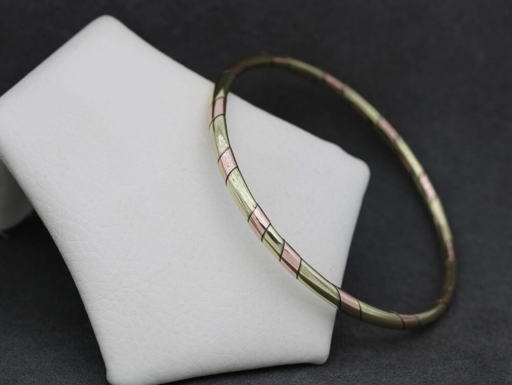 REFURBISHED Brass & copper striped bangle