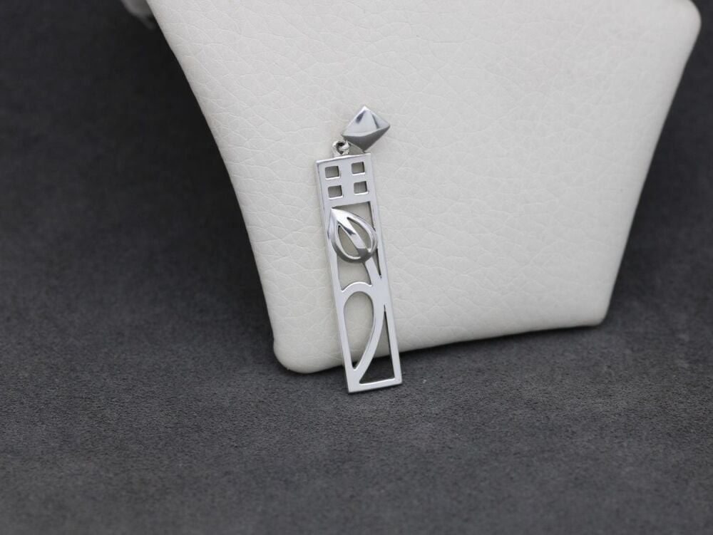 REFURBISHED MacIntosh style sterling silver floral pendant
