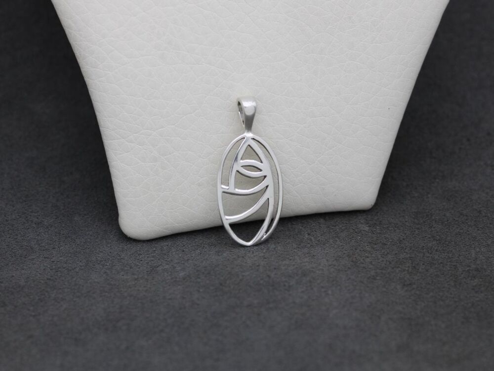 REFURBISHED Oval sterling silver MacIntosh style pendant