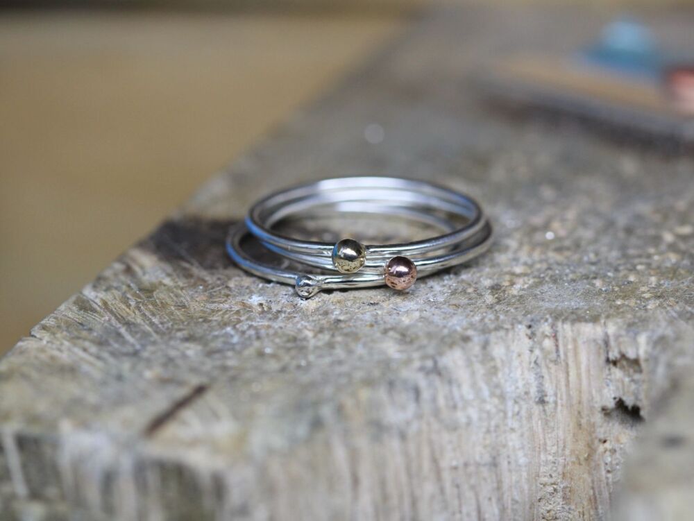 10th May 2026 (Sunday) - Sterling silver - DOTTY STACKING RING TRIO 10am-1pm