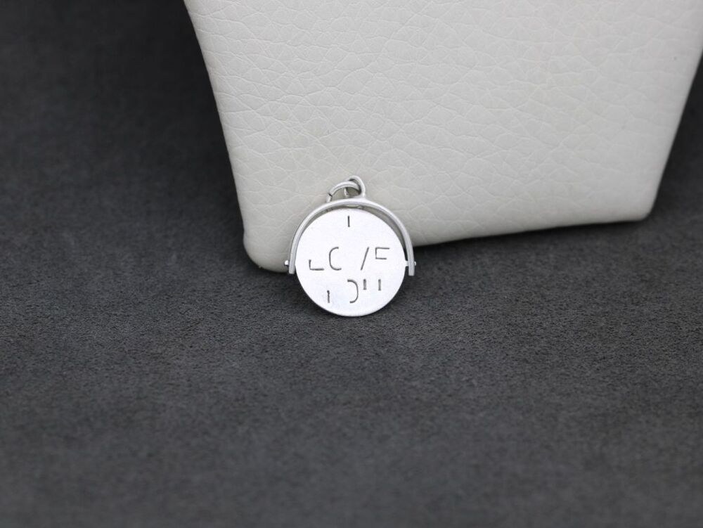 REFURBISHED Vintage sterling silver I LOVE YOU spinner pendant / charm