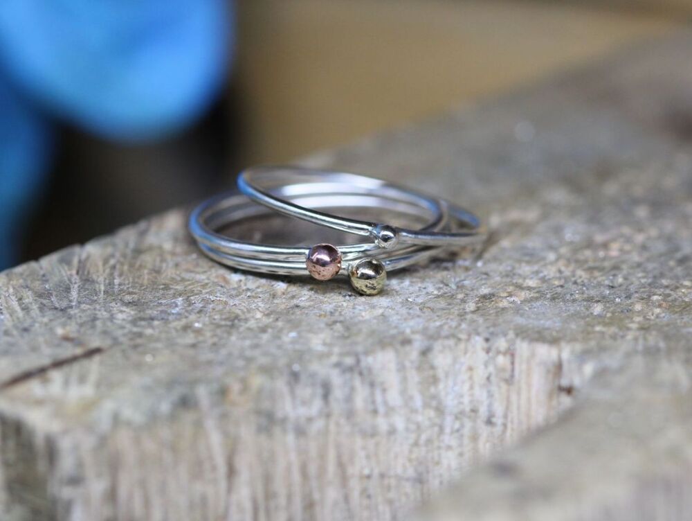 17th July 2026 (Friday) - Sterling silver - DOTTY STACKING RING TRIO 6-9pm
