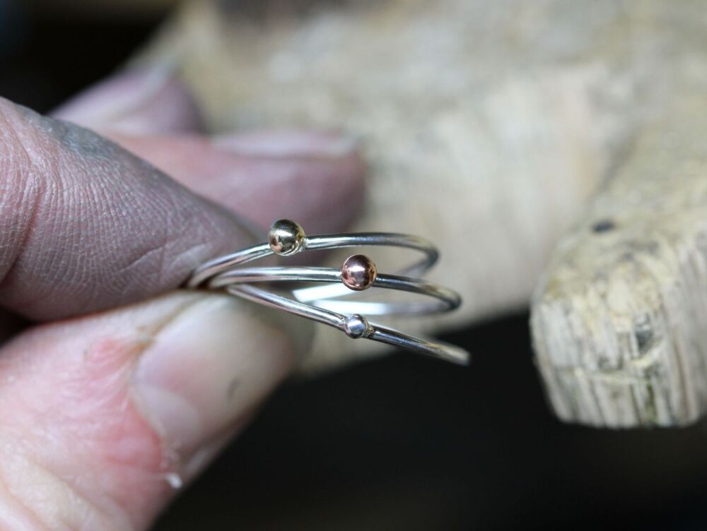 17th July 2026 (Friday) - Sterling silver - DOTTY STACKING RING TRIO 6-9pm