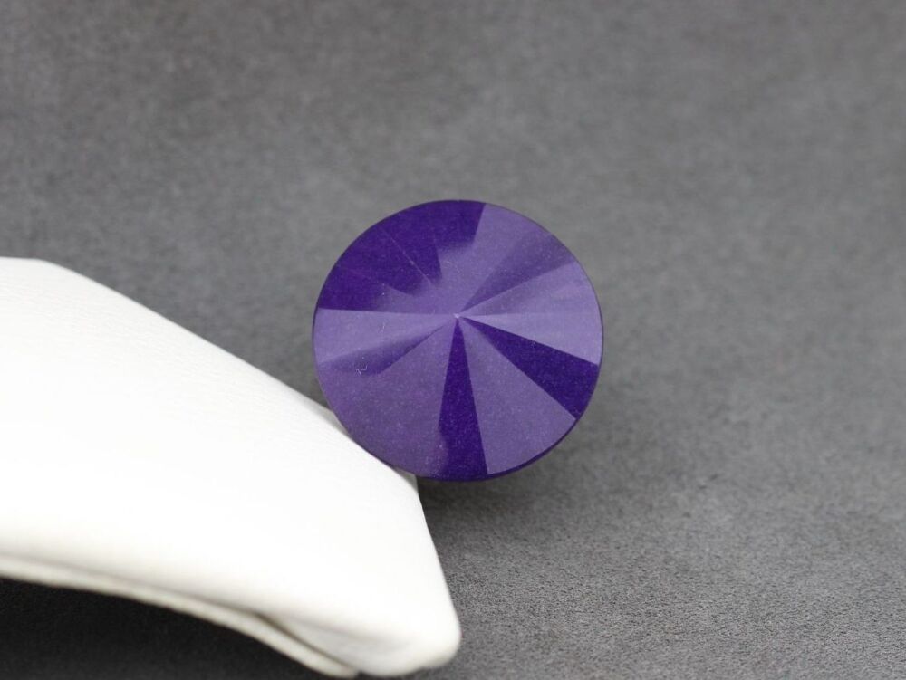 REFURBISHED Statement sterling silver & dyed purple quartz ring (Q)