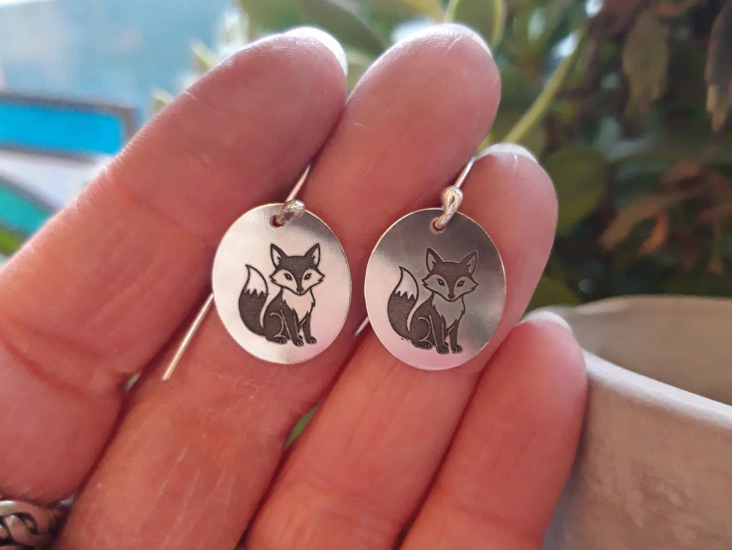 Fox earrings brass and sterling  (6) CLEANEST ON HAND.jpg