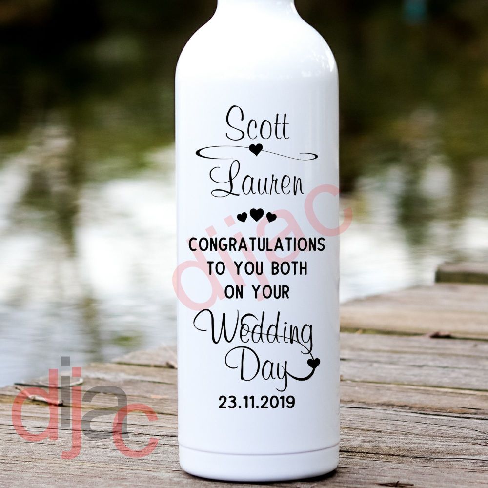 CONGRATULATIONS ON YOUR WEDDING DAY VINYL DECAL